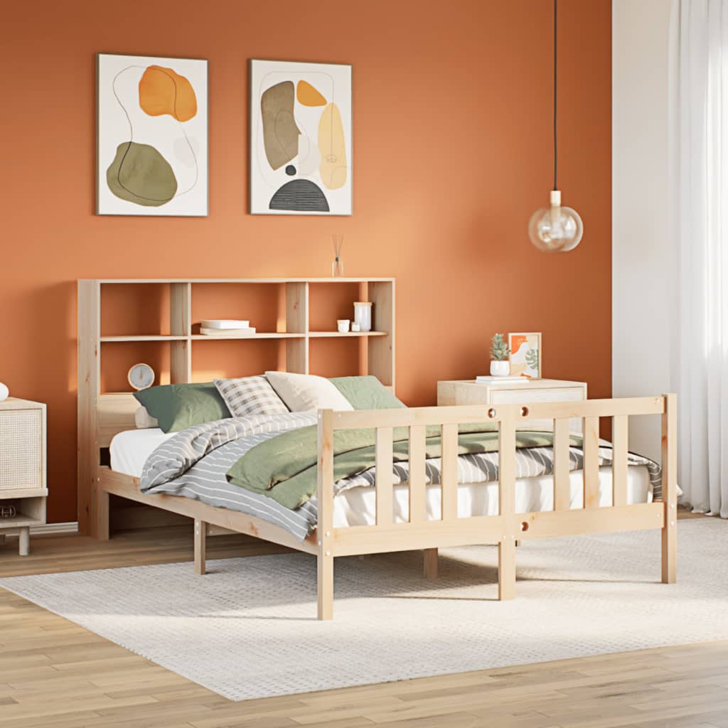 Letto Libreria senza Materasso 120x200cm Legno Massello di Pino