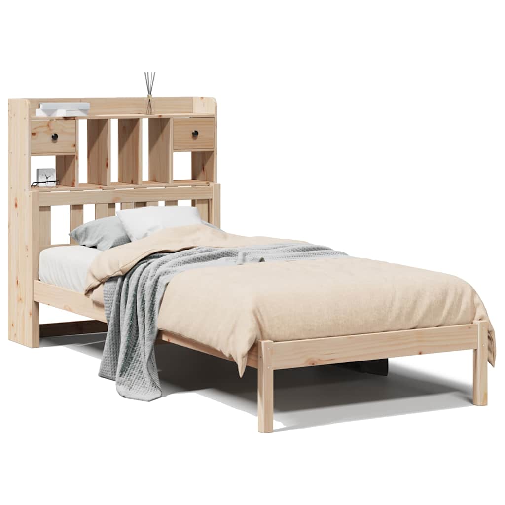 Letto Libreria senza Materasso 90x190 cm Legno Massello Pino - homemem39