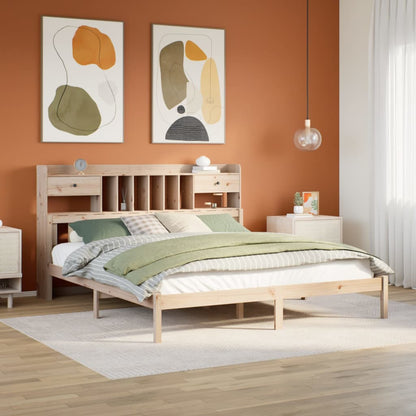 Letto Libreria senza Materasso 180x200 cm in Legno di Pino - homemem39