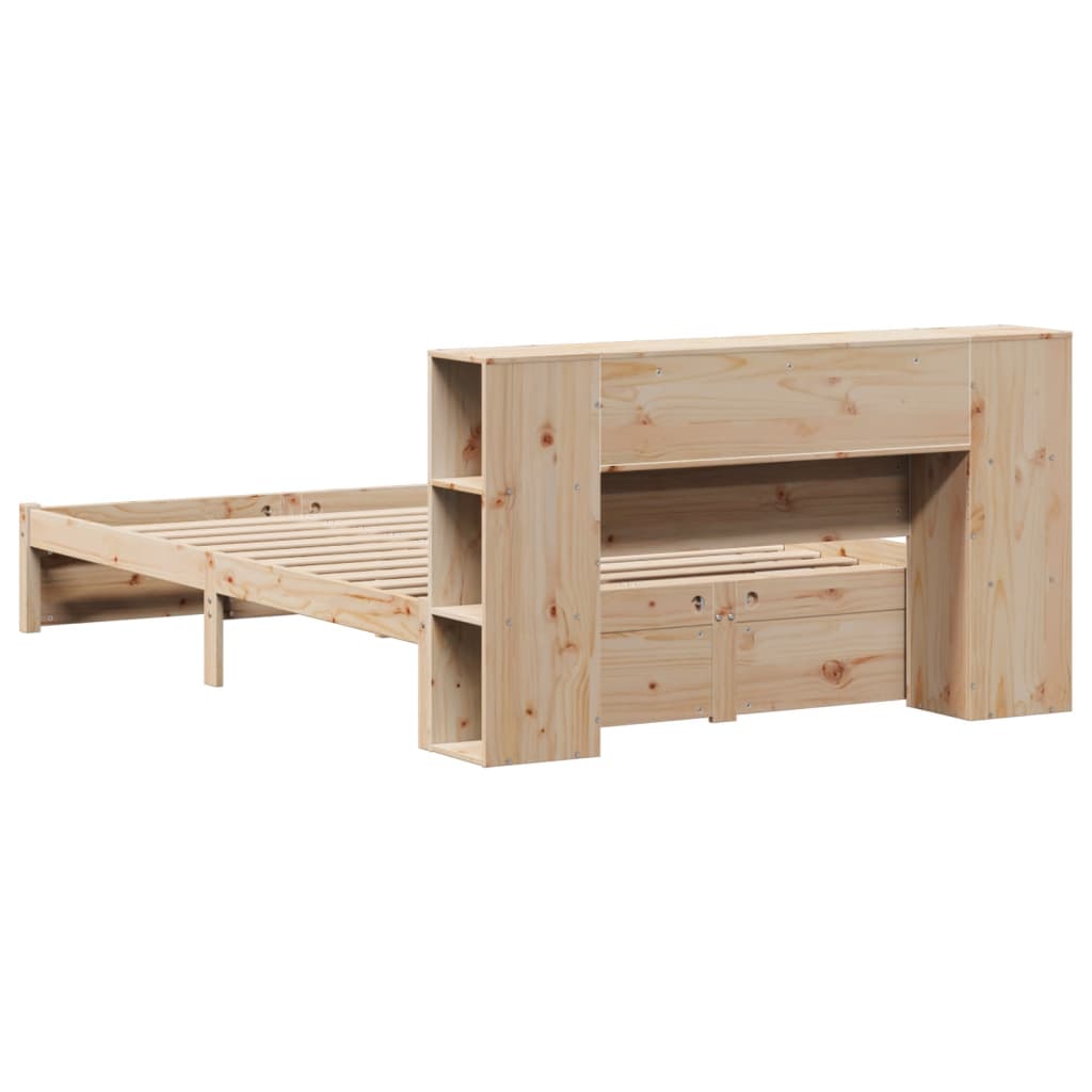 Letto Libreria senza Materasso 120x200cm Legno Massello di Pino