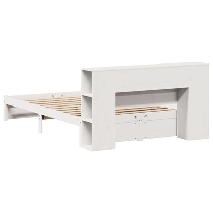 Letto Libreria senza Materasso Bianco 120x200 cm Legno di Pino - homemem39