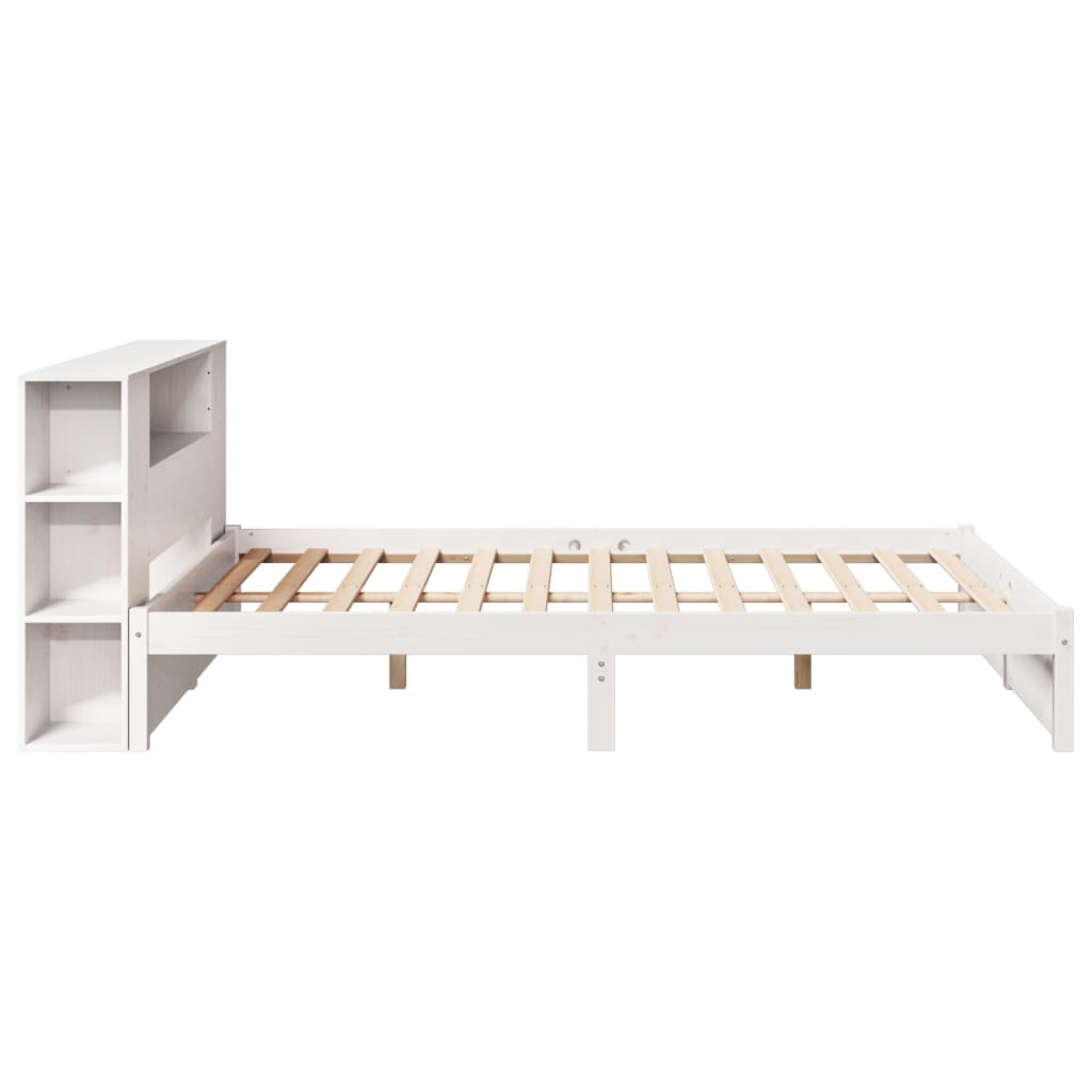Letto Libreria senza Materasso Bianco 140x200 cm Legno di Pino - homemem39