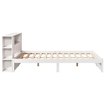 Letto Libreria senza Materasso Bianco 160x200 cm Legno di Pino
