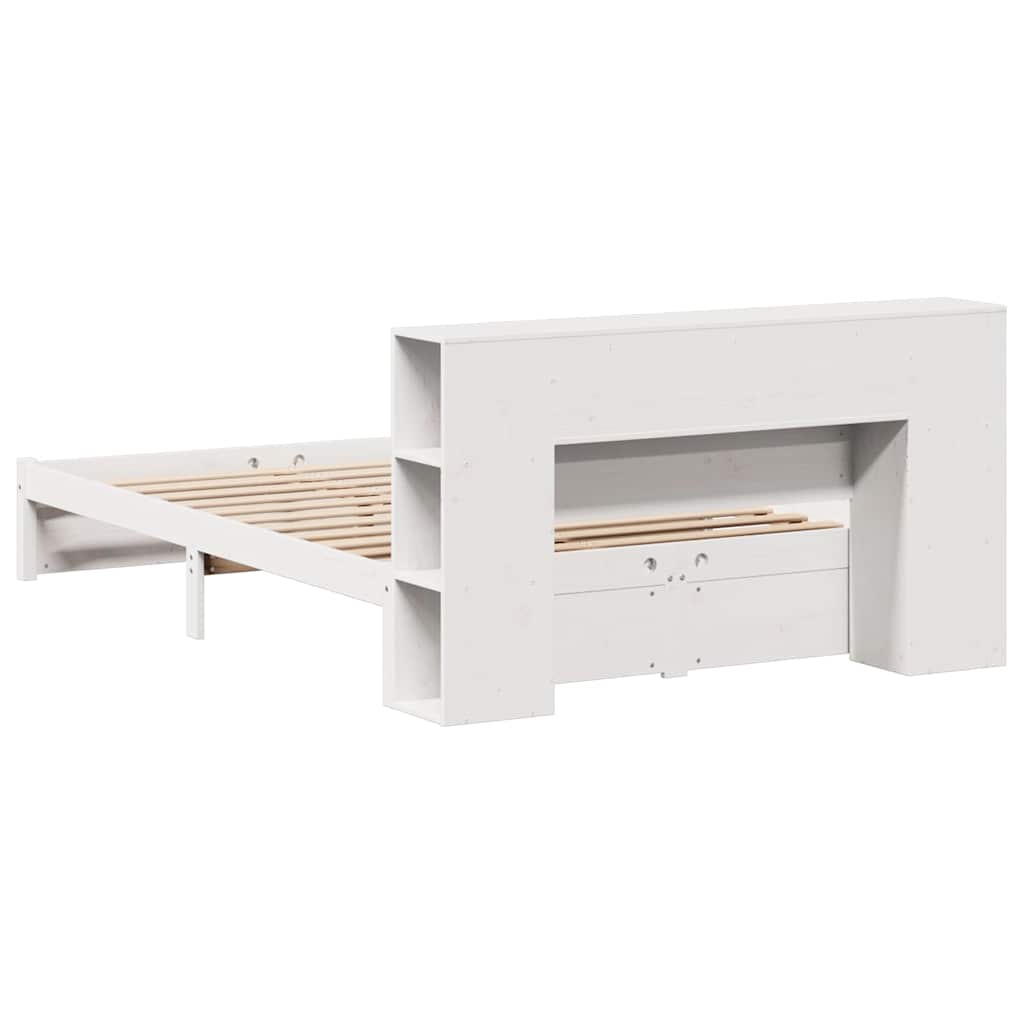 Letto Libreria senza Materasso Bianco 160x200 cm Legno di Pino
