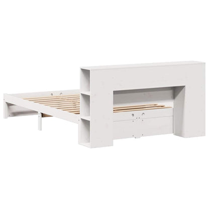 Letto Libreria senza Materasso Bianco 160x200 cm Legno di Pino