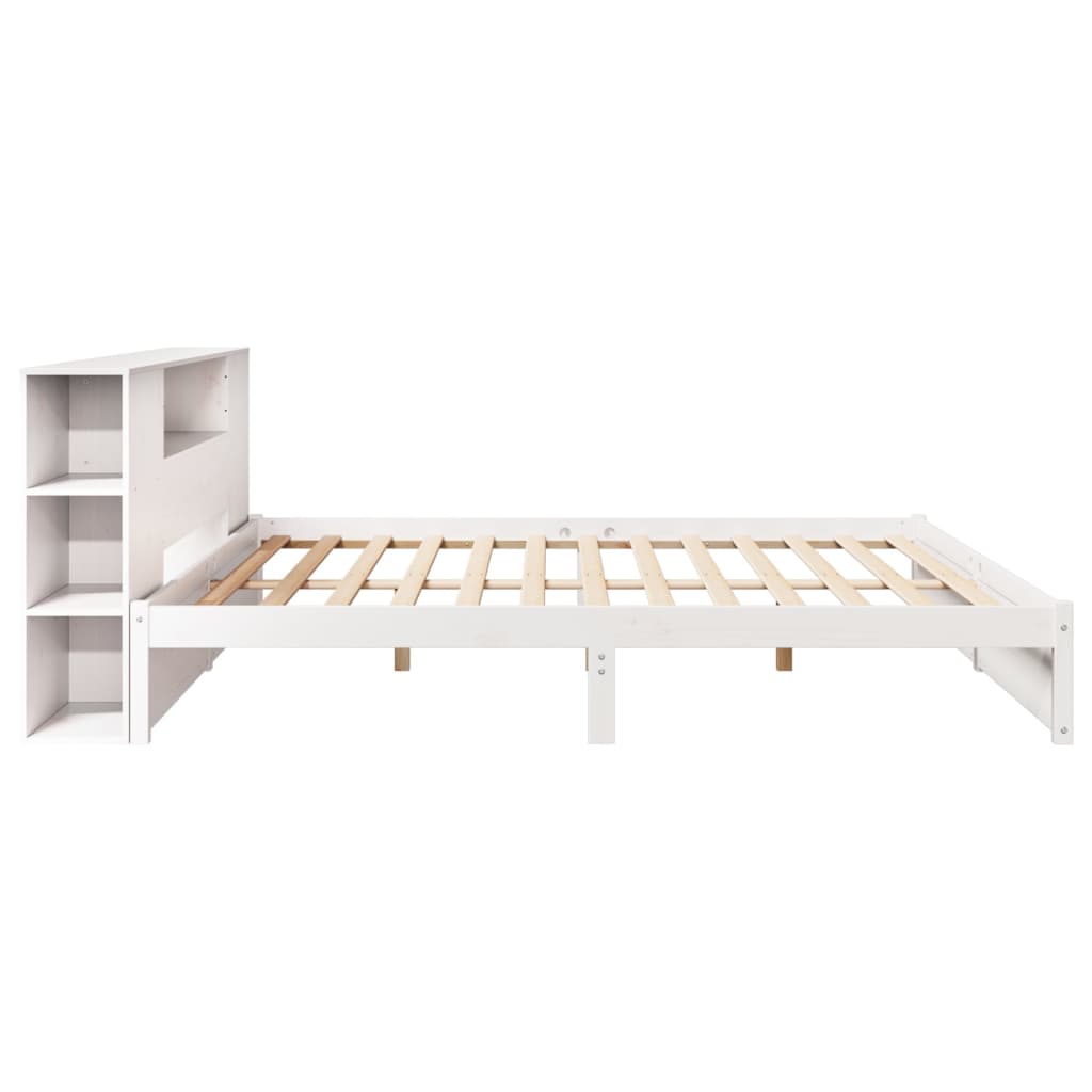 Letto Libreria senza Materasso Bianco 200x200 cm Legno di Pino