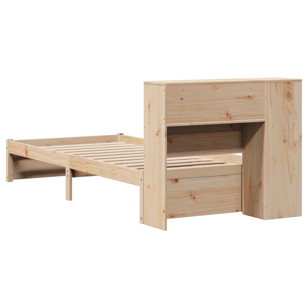Giroletto con Libreria senza Materasso 75x190 cm in Legno Pino - homemem39