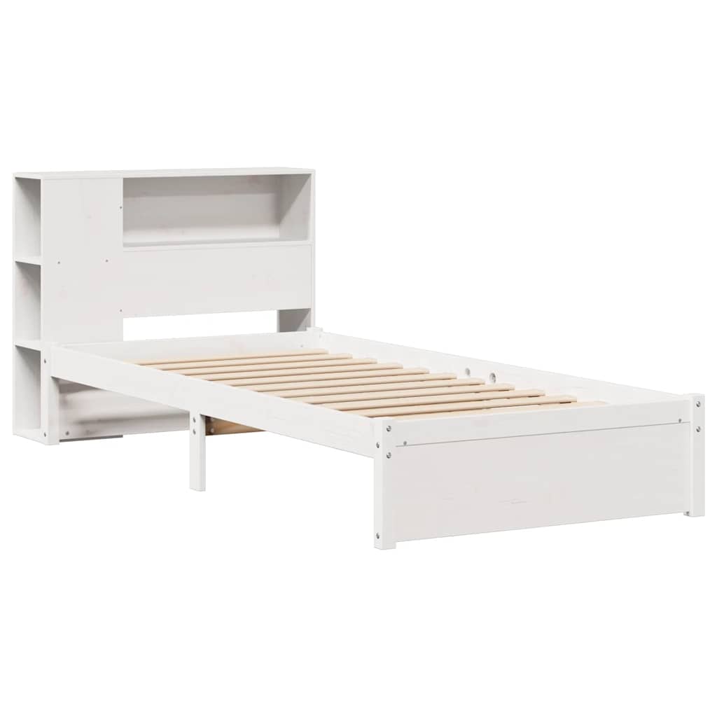 Letto con Libreria senza Materasso 75x190 cm in Legno Pino | homemem39