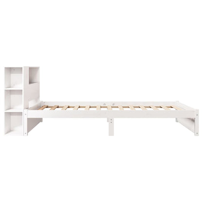 Letto Libreria senza Materasso Bianca 90x200 cm Legno di Pino
