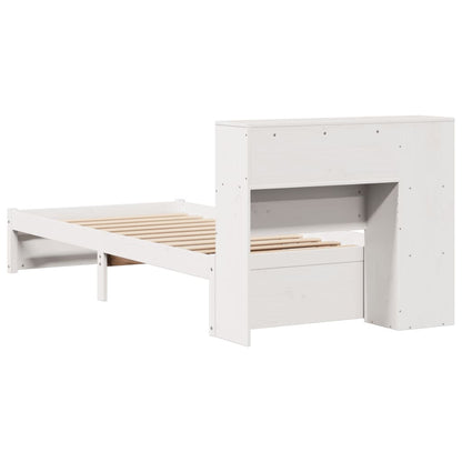 Letto Libreria senza Materasso Bianca 90x200 cm Legno di Pino