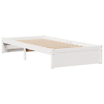Letto Libreria senza Materasso Bianca 90x200 cm Legno di Pino