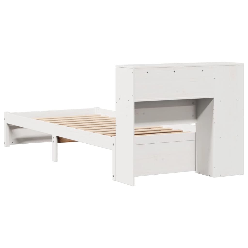 Letto Libreria senza Materasso Bianco 100x200 cm Legno di Pino - homemem39