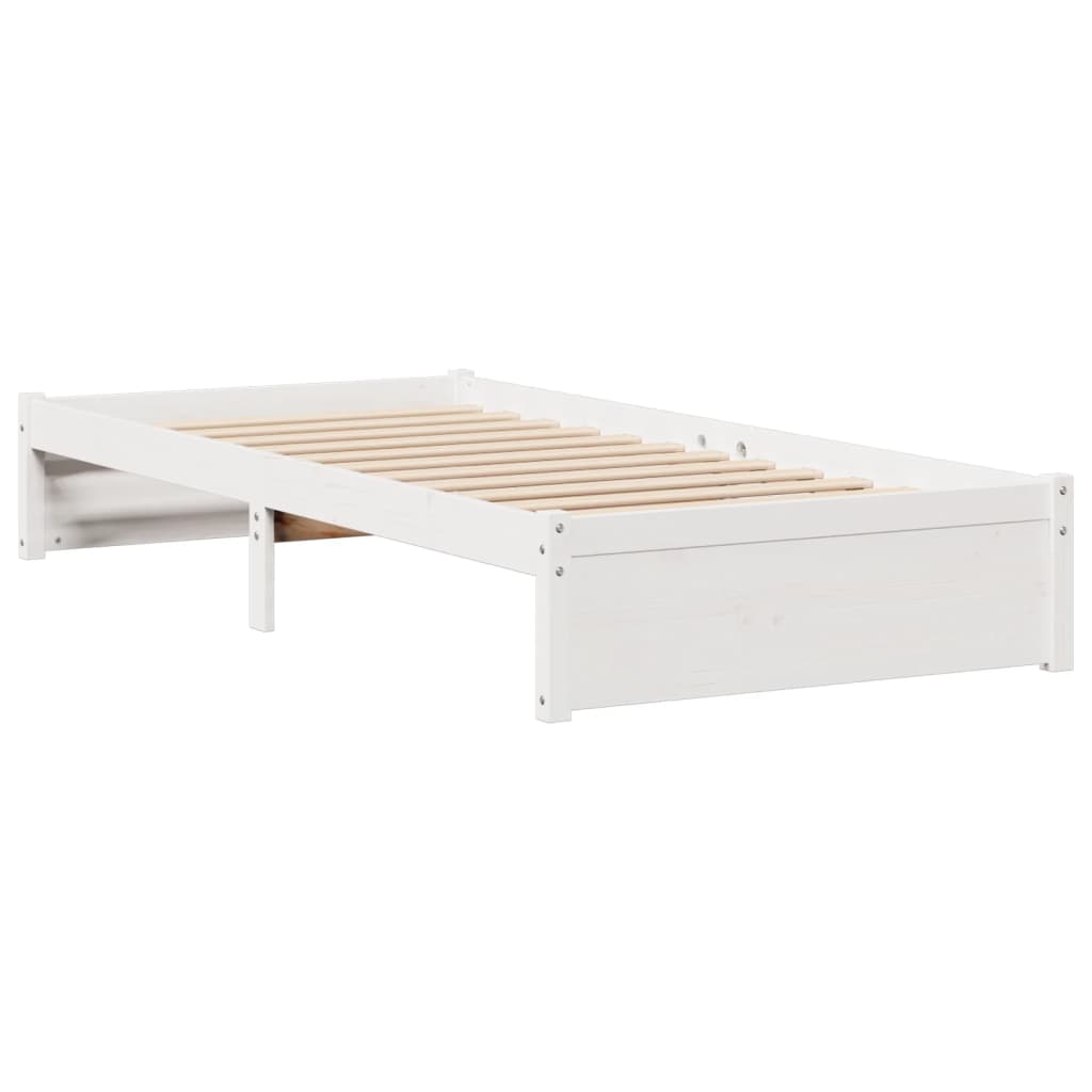 Letto Libreria senza Materasso Bianco 100x200 cm Legno di Pino - homemem39