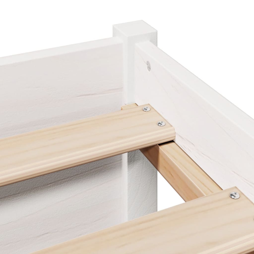 Letto Libreria senza Materasso Bianco 140x190 cm Legno di Pino - homemem39