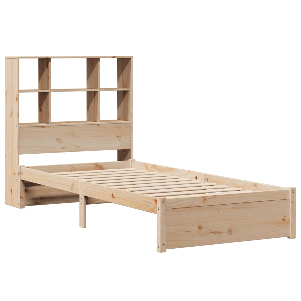 Letto Libreria senza Materasso 90x200 cm Legno Massello Pino - homemem39