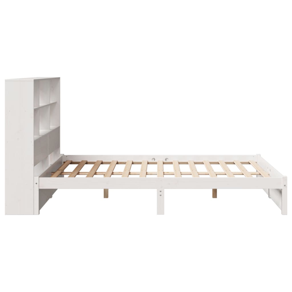 Letto Libreria senza Materasso Bianco 140x200 cm Legno di Pino - homemem39