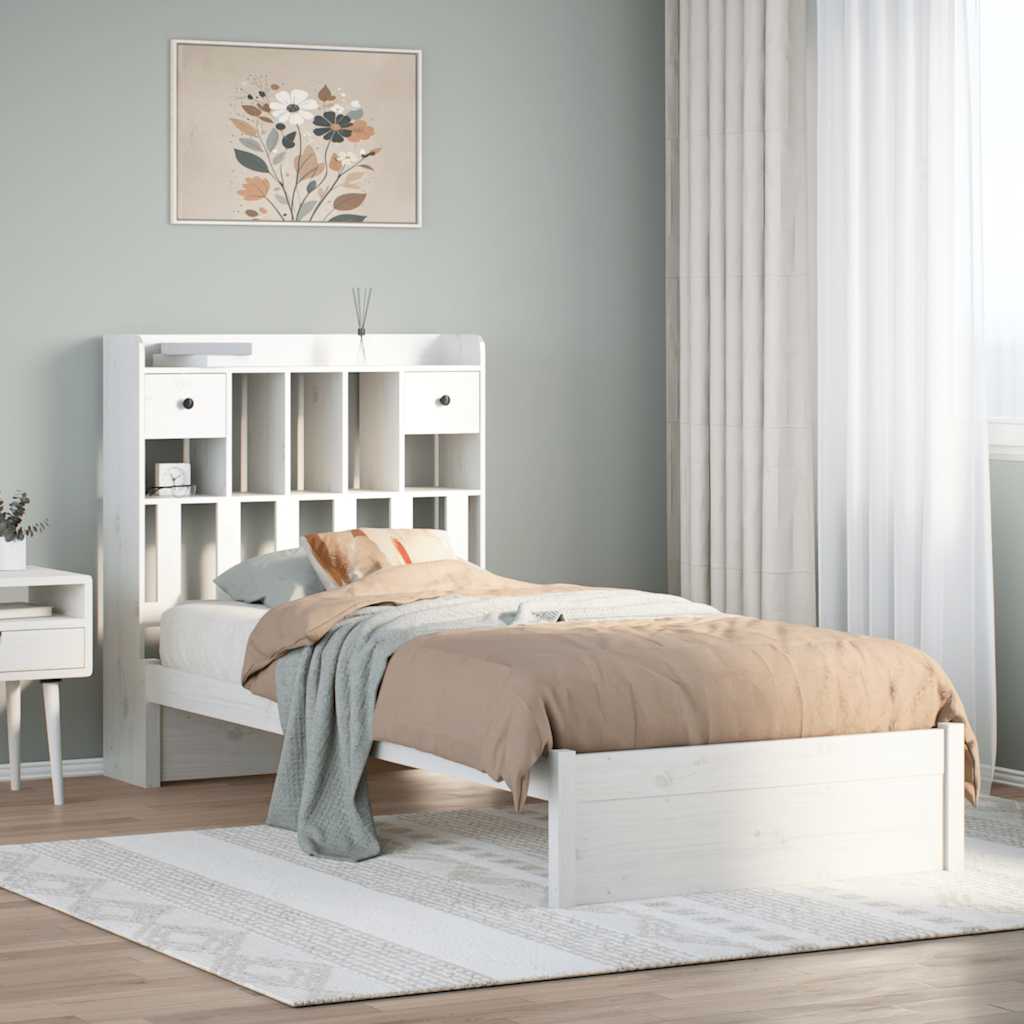 Letto con Libreria senza Materasso 75x190 cm in Legno Pino - homemem39