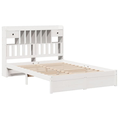 Letto Libreria senza Materasso Bianco 140x190 cm Legno di Pino - homemem39