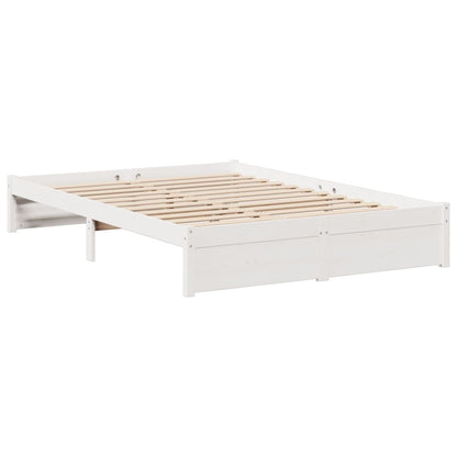 Letto Libreria senza Materasso Bianco 140x190 cm Legno di Pino - homemem39