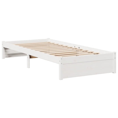Letto Libreria senza Materasso Bianca 90x200 cm Legno di Pino - homemem39