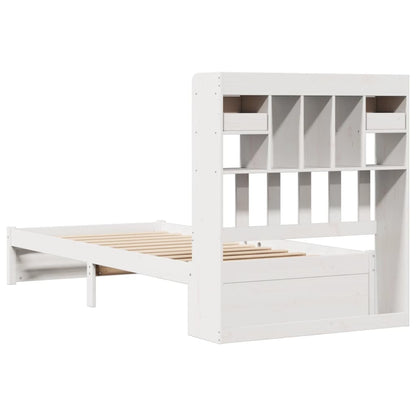 Letto Libreria senza Materasso Bianca 90x200 cm Legno di Pino - homemem39
