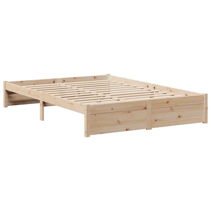 Letto Libreria senza Materasso 160x200 cm in Legno di Pino - homemem39