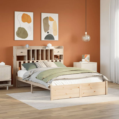 Letto Libreria senza Materasso 160x200 cm in Legno di Pino - homemem39