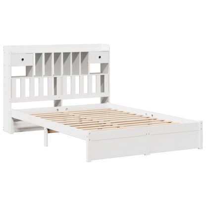 Letto Libreria senza Materasso Bianco 160x200 cm Legno di Pino