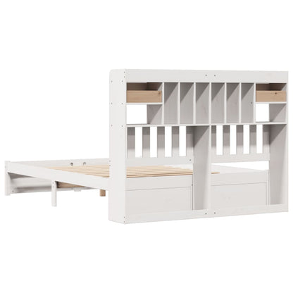 Letto Libreria senza Materasso Bianco 160x200 cm Legno di Pino