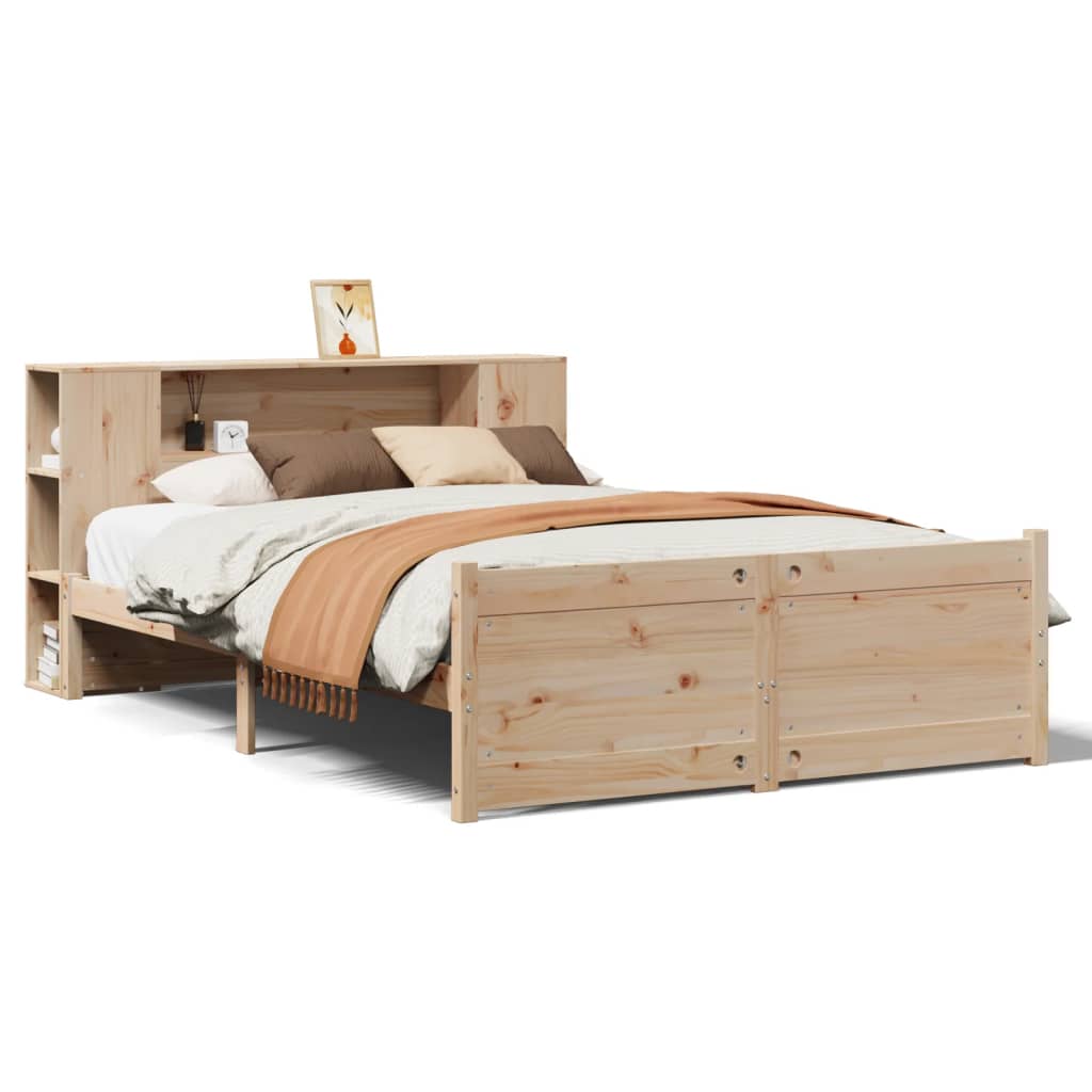Letto Libreria senza Materasso 120x190 cm in Legno di Pino - homemem39