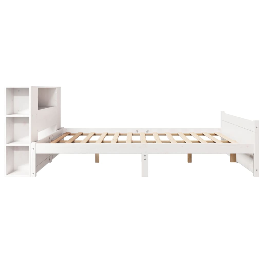 Letto Libreria senza Materasso Bianco 135x190 cm Legno di Pino - homemem39