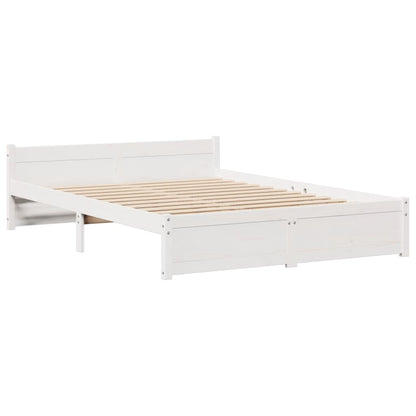 Letto Libreria senza Materasso Bianco 150x200 cm Legno di Pino - homemem39