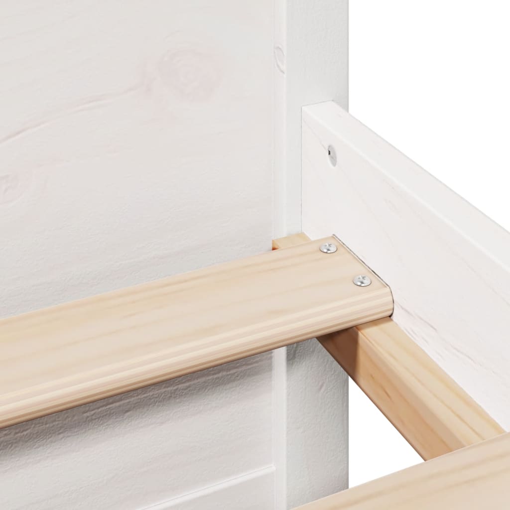 Letto Libreria senza Materasso Bianco 150x200 cm Legno di Pino - homemem39