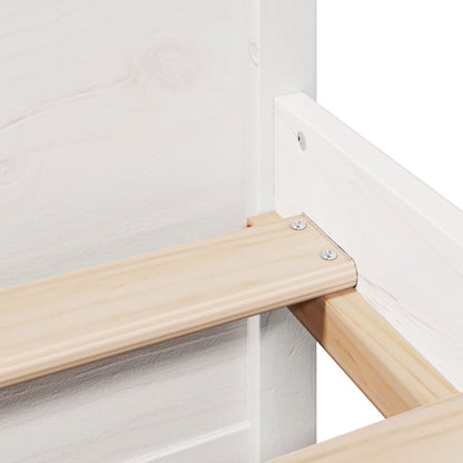 Letto Libreria senza Materasso Bianco 150x200 cm Legno di Pino - homemem39