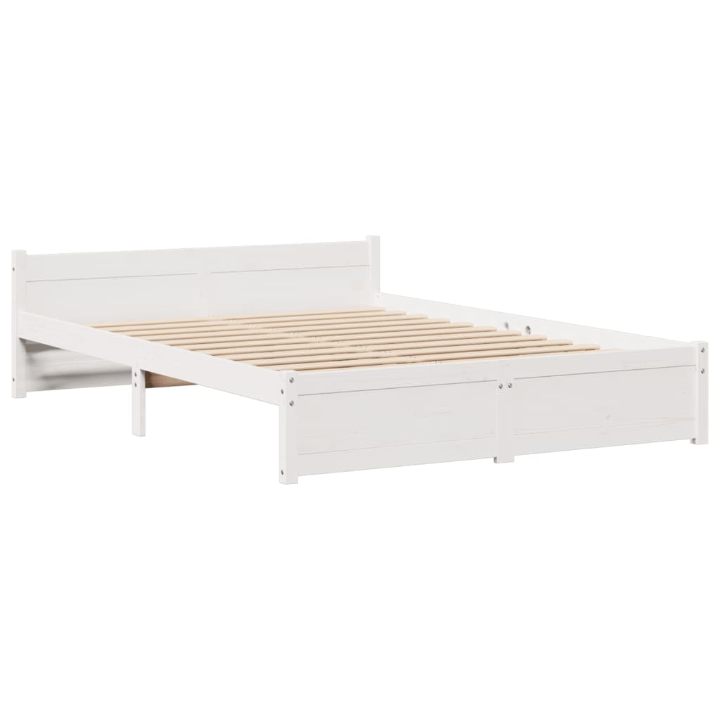 Letto Libreria senza Materasso Bianco 160x200 cm Legno di Pino - homemem39