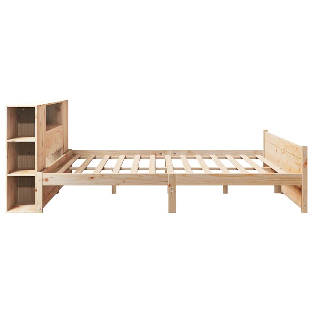 Letto Libreria senza Materasso 200x200 cm in Legno di Pino - homemem39