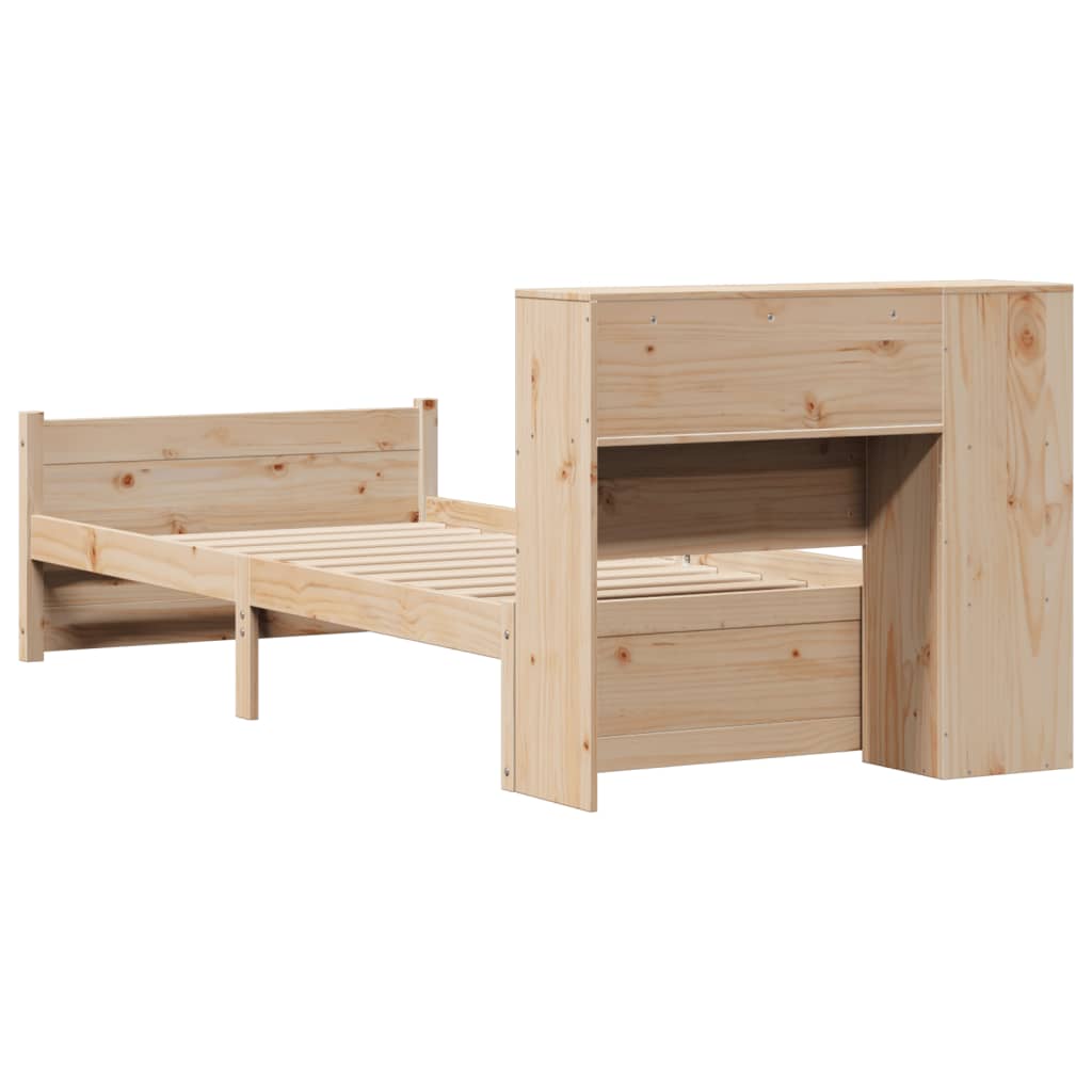 Giroletto con Libreria senza Materasso 75x190 cm in Legno Pino - homemem39
