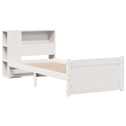 Letto con Libreria senza Materasso 75x190 cm in Legno Pino