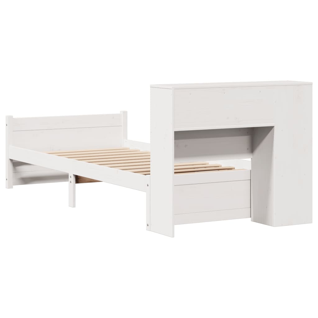 Letto con Libreria senza Materasso 75x190 cm in Legno Pino