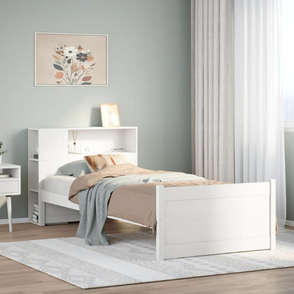 Letto con Libreria senza Materasso 75x190 cm in Legno Pino