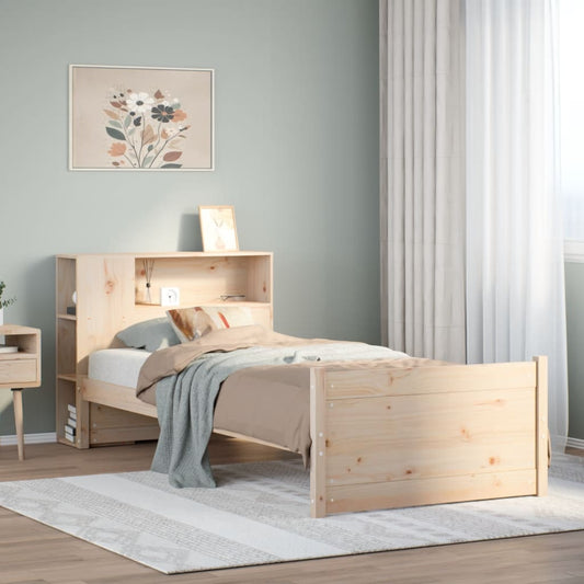 Letto Libreria senza Materasso 90x200 cm Legno Massello Pino - homemem39