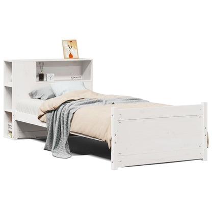 Letto Libreria senza Materasso Bianca 90x200 cm Legno di Pino