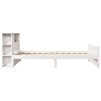 Letto Libreria senza Materasso Bianco 100x200 cm Legno di Pino - homemem39