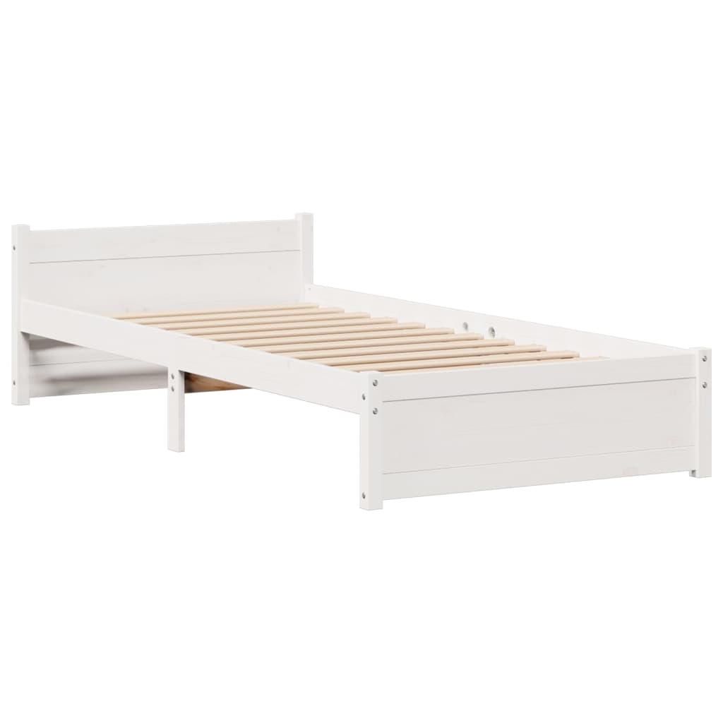 Letto Libreria senza Materasso Bianco 100x200 cm Legno di Pino - homemem39
