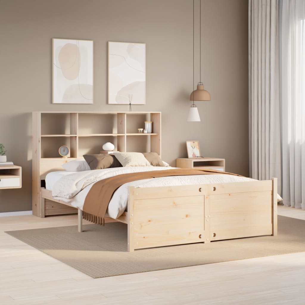 Letto Libreria senza Materasso 120x190 cm in Legno di Pino