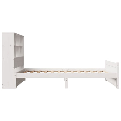 Letto Libreria senza Materasso Bianca 90x200 cm Legno di Pino