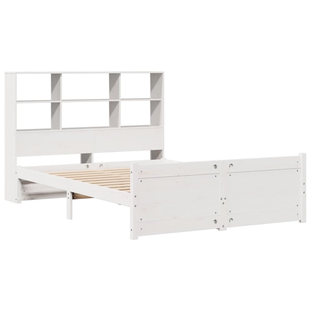 Letto Libreria senza Materasso Bianco 140x200 cm Legno di Pino - homemem39