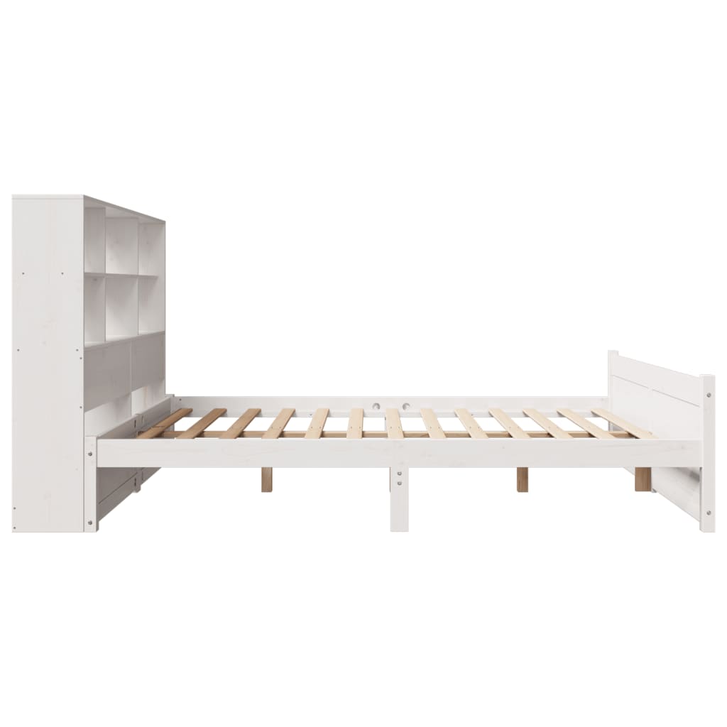 Letto Libreria senza Materasso Bianco 140x200 cm Legno di Pino - homemem39
