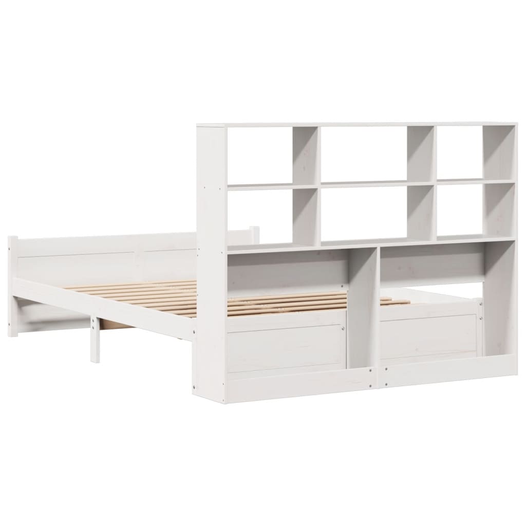 Letto Libreria senza Materasso Bianco 140x200 cm Legno di Pino - homemem39