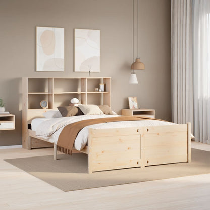 Letto Libreria senza Materasso 160x200 cm in Legno di Pino - homemem39